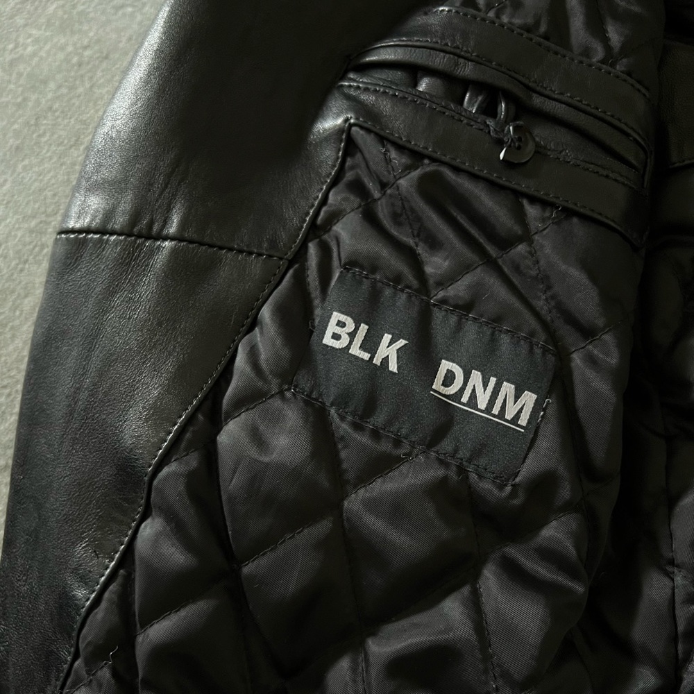 BLK DNM insulated moto leather jacket. Size medium